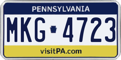 PA license plate MKG4723