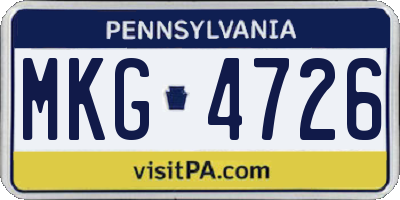 PA license plate MKG4726