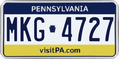 PA license plate MKG4727