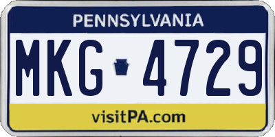 PA license plate MKG4729