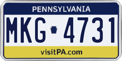 PA license plate MKG4731