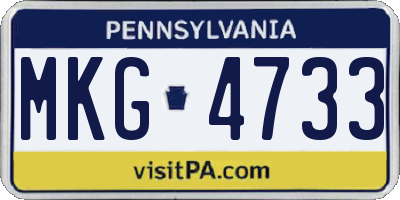 PA license plate MKG4733
