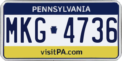 PA license plate MKG4736