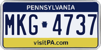 PA license plate MKG4737
