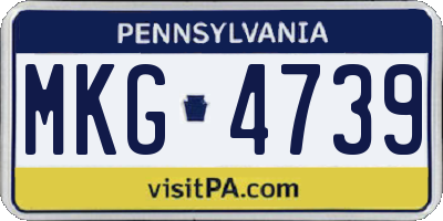 PA license plate MKG4739