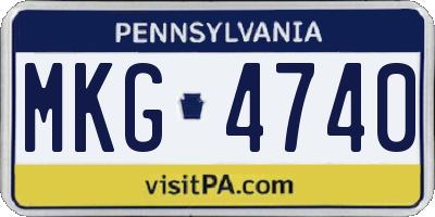 PA license plate MKG4740