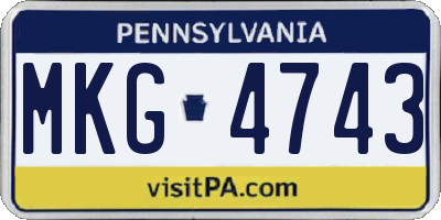 PA license plate MKG4743