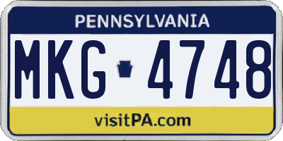 PA license plate MKG4748