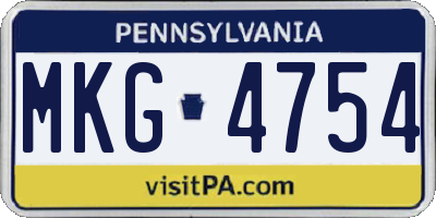 PA license plate MKG4754