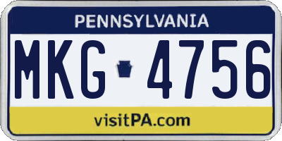 PA license plate MKG4756