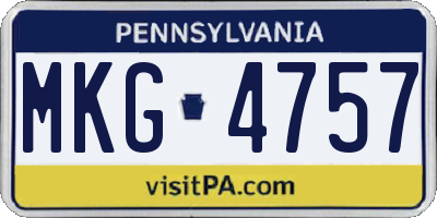 PA license plate MKG4757