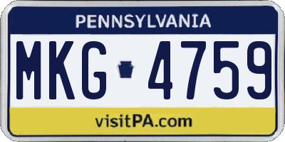 PA license plate MKG4759