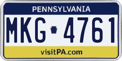 PA license plate MKG4761