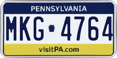 PA license plate MKG4764
