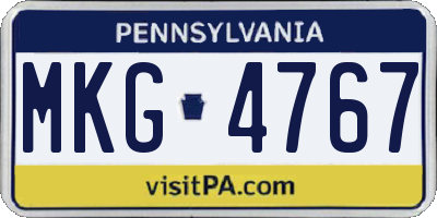 PA license plate MKG4767
