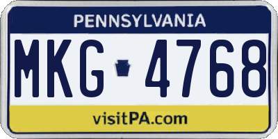 PA license plate MKG4768