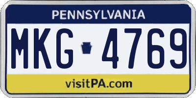 PA license plate MKG4769
