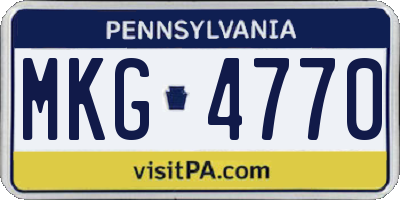 PA license plate MKG4770
