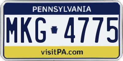 PA license plate MKG4775