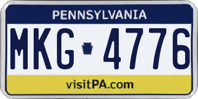 PA license plate MKG4776