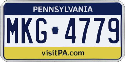 PA license plate MKG4779
