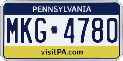 PA license plate MKG4780