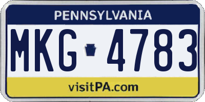 PA license plate MKG4783