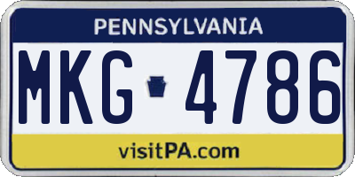 PA license plate MKG4786