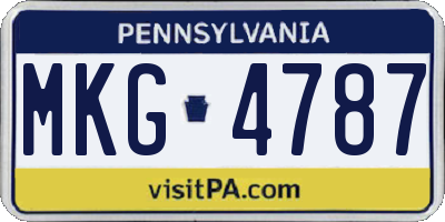 PA license plate MKG4787