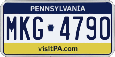 PA license plate MKG4790