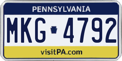 PA license plate MKG4792