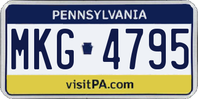 PA license plate MKG4795
