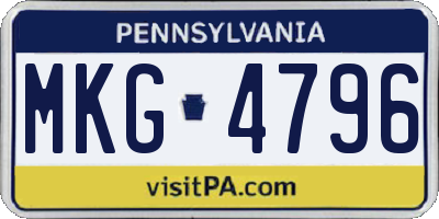 PA license plate MKG4796