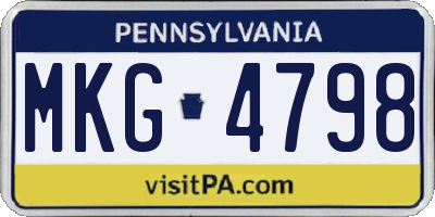 PA license plate MKG4798