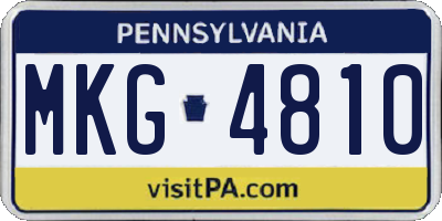 PA license plate MKG4810