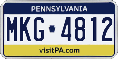 PA license plate MKG4812