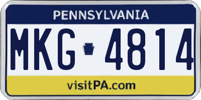 PA license plate MKG4814
