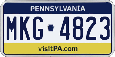 PA license plate MKG4823