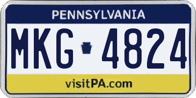 PA license plate MKG4824