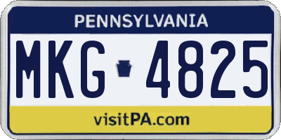 PA license plate MKG4825