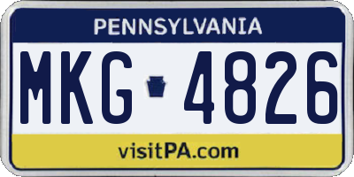 PA license plate MKG4826