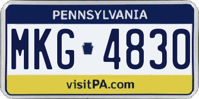 PA license plate MKG4830