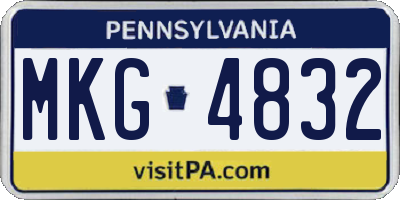 PA license plate MKG4832