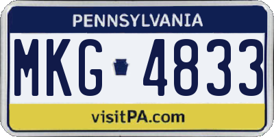 PA license plate MKG4833