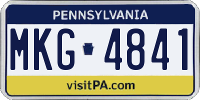 PA license plate MKG4841