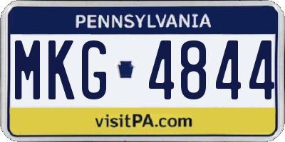 PA license plate MKG4844