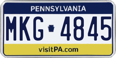 PA license plate MKG4845