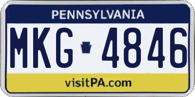 PA license plate MKG4846