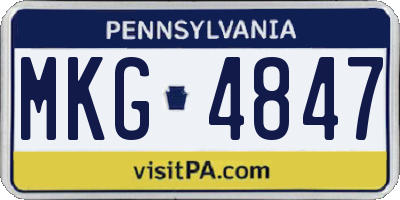 PA license plate MKG4847