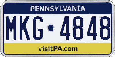PA license plate MKG4848